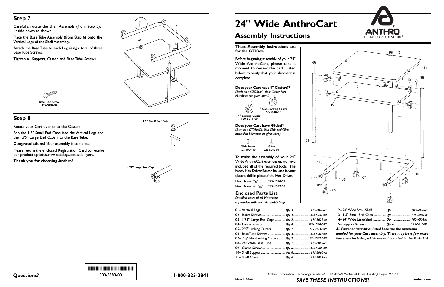 Small AnthroCarts 24W Assembly Instructions
