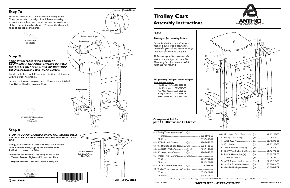 Trolley Assembly Instructions