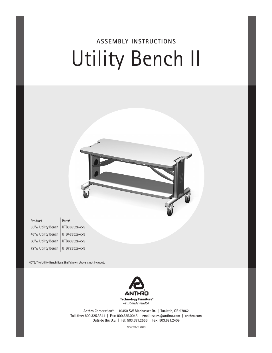 Utility Bench II Assembly Instructions