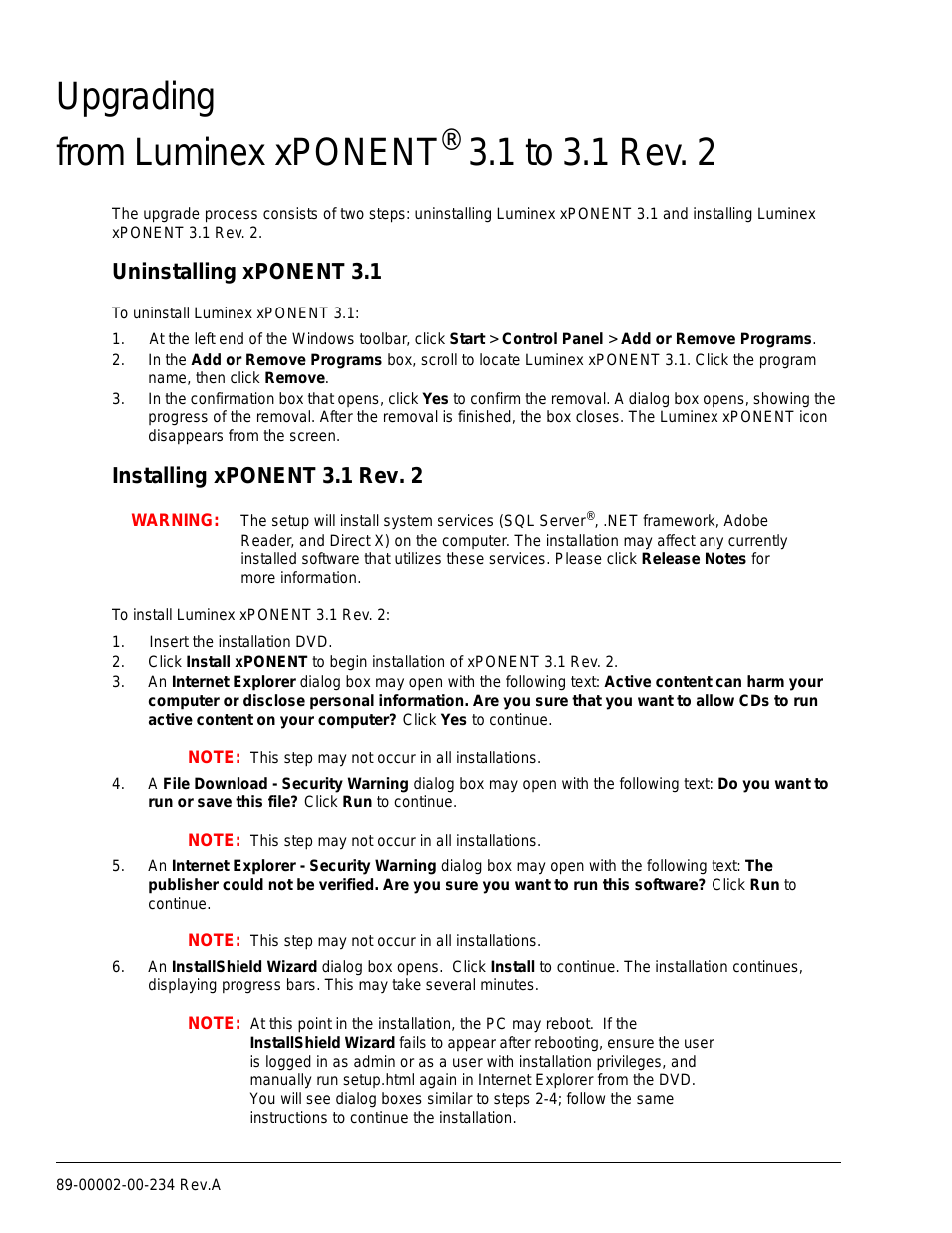 xPONENT 3.1 to xPONENT 3.1 Rev 2 Upgrade Instructions