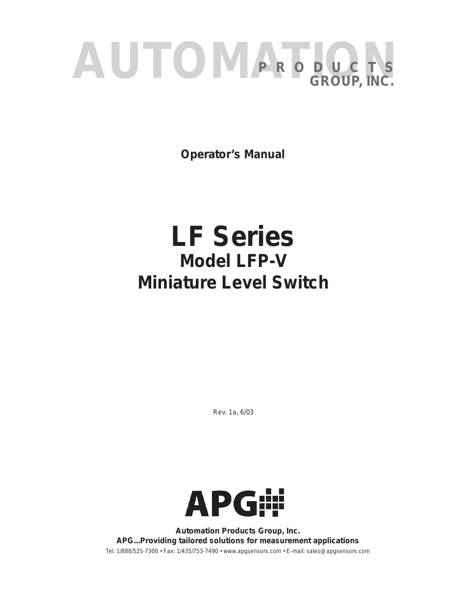 LF Series user manual