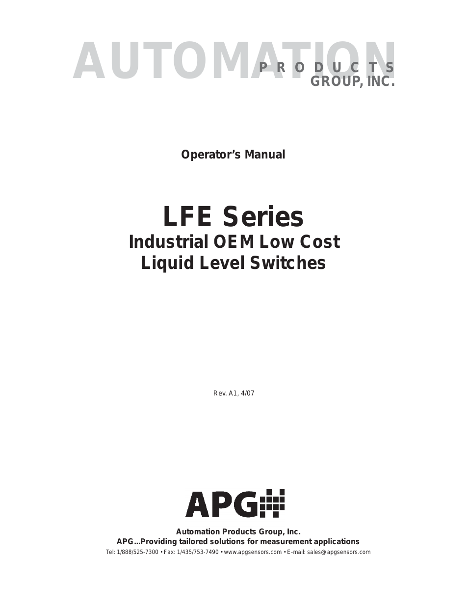 LFE Series user manual