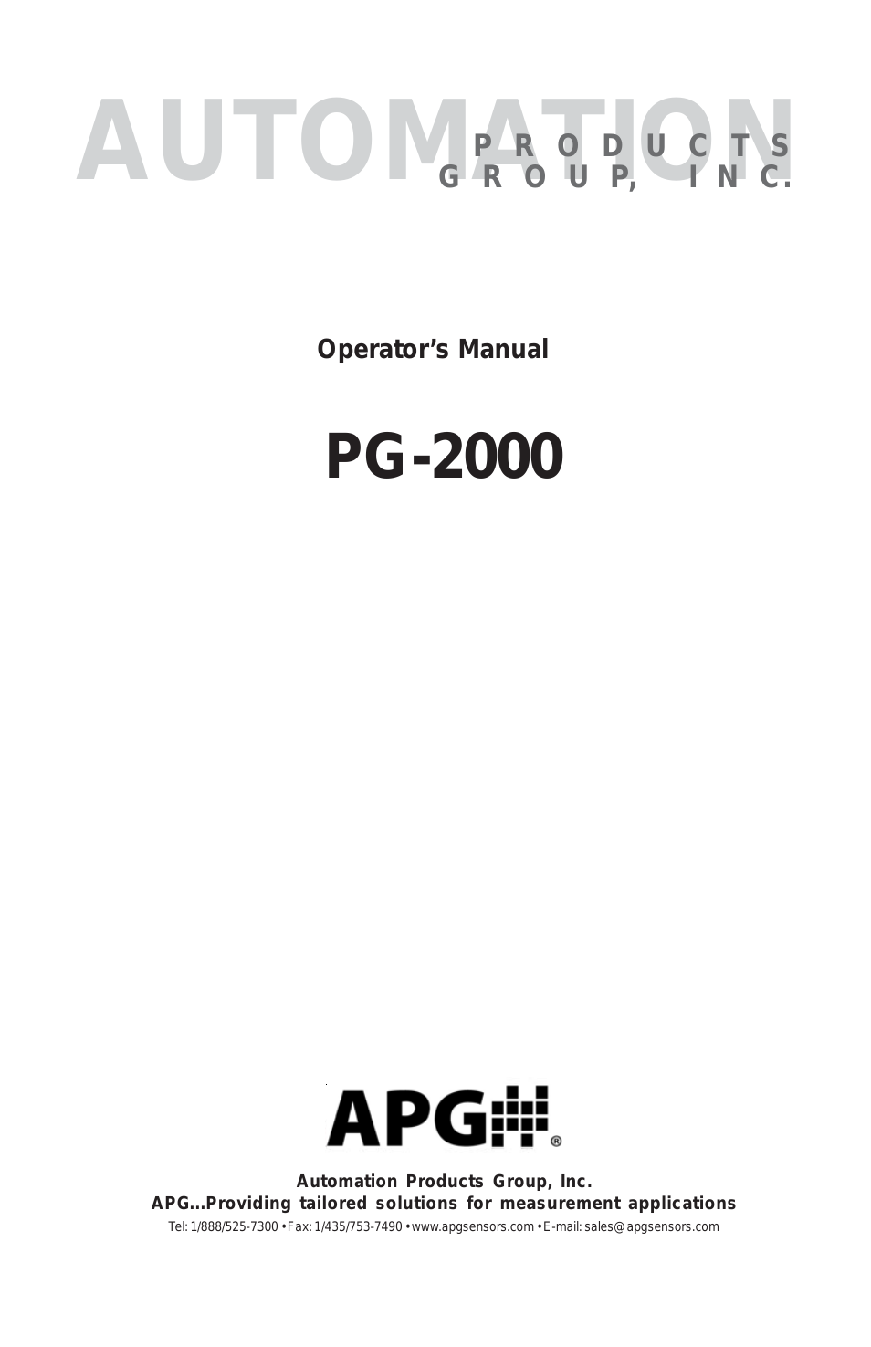 PG-2000 user manual