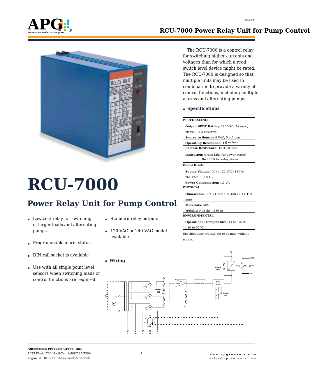 RCU-7000 datasheet