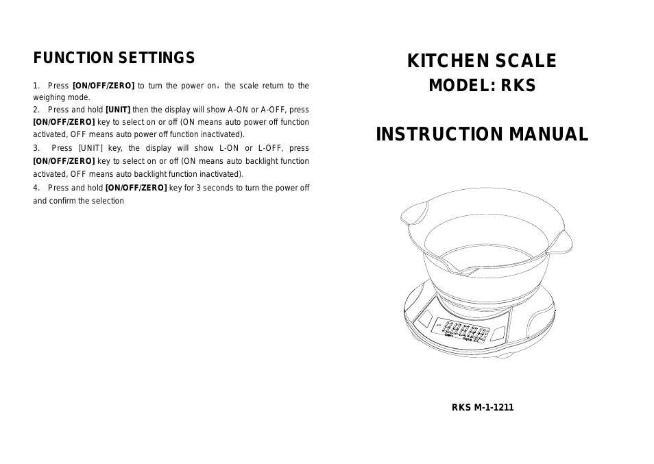 RKS 10,000 Round Kitchen Scale