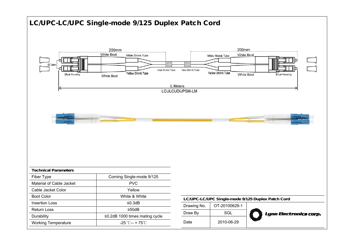 LC-LC 9-125 Singlemode Fiber Patch Cables