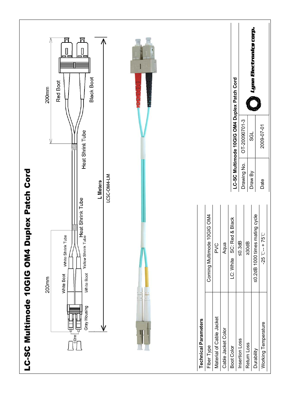 LC-SC 50-125 10GIG OM4 Multimode Fiber Patch Cables