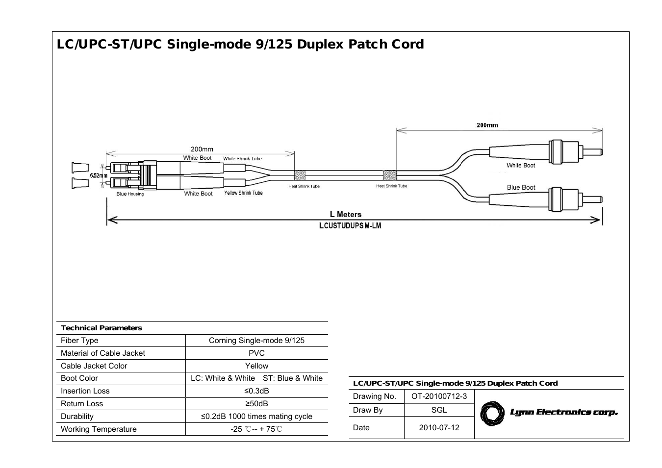 LC-ST 9-125 Singlemode Fiber Patch Cables