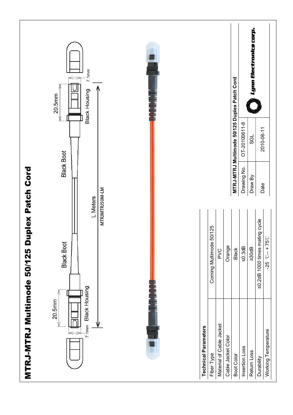 MTRJ-MTRJ 50-125 OM2 Multimode Fiber Patch Cables