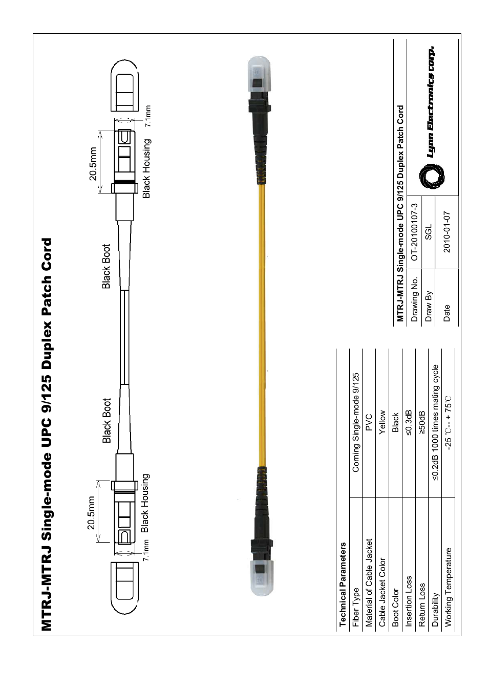 MTRJ-MTRJ 9-125 Singlemode Fiber Patch Cables