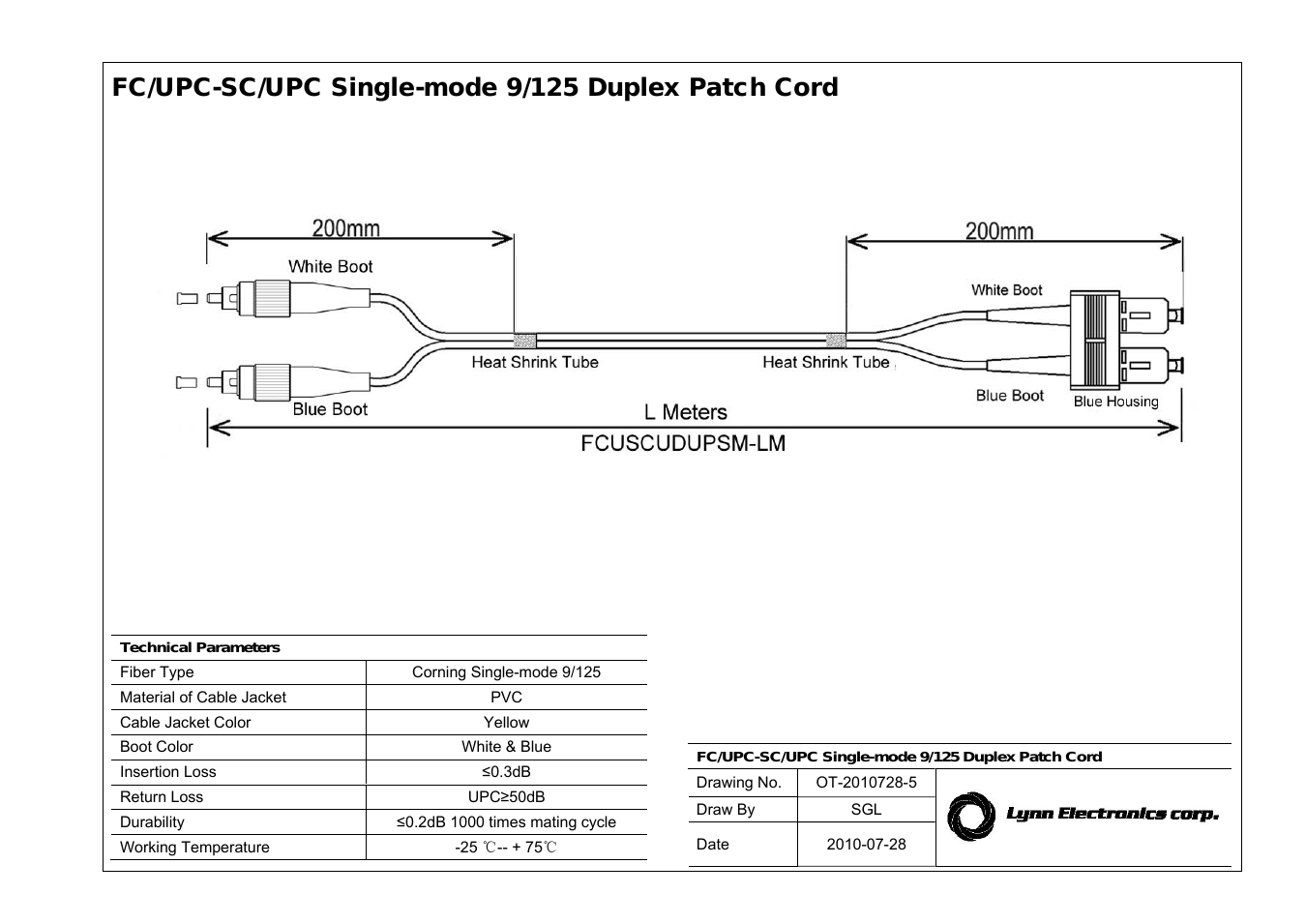 SC-FC 9-125 Singlemode Fiber Patch Cables