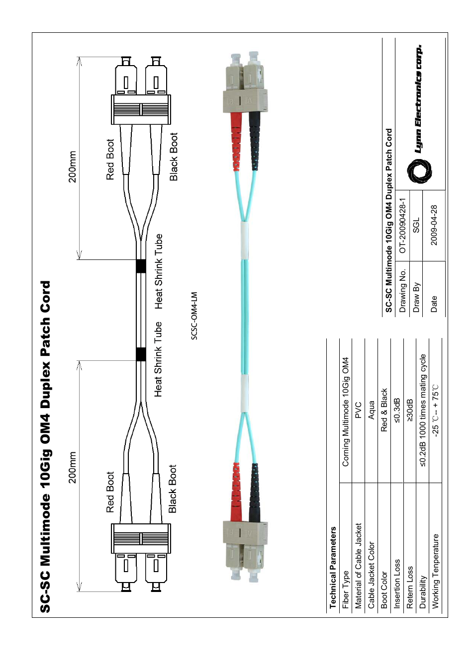 SC-SC 50-125 10GIG OM4 Multimode Fiber Patch Cables