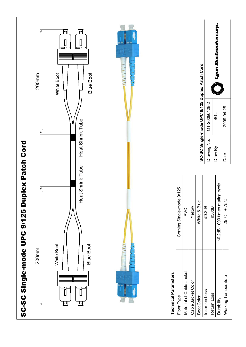 SC-SC 9-125 Singlemode Fiber Patch Cables
