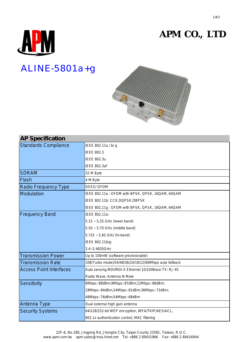 ALINE-5801A+G