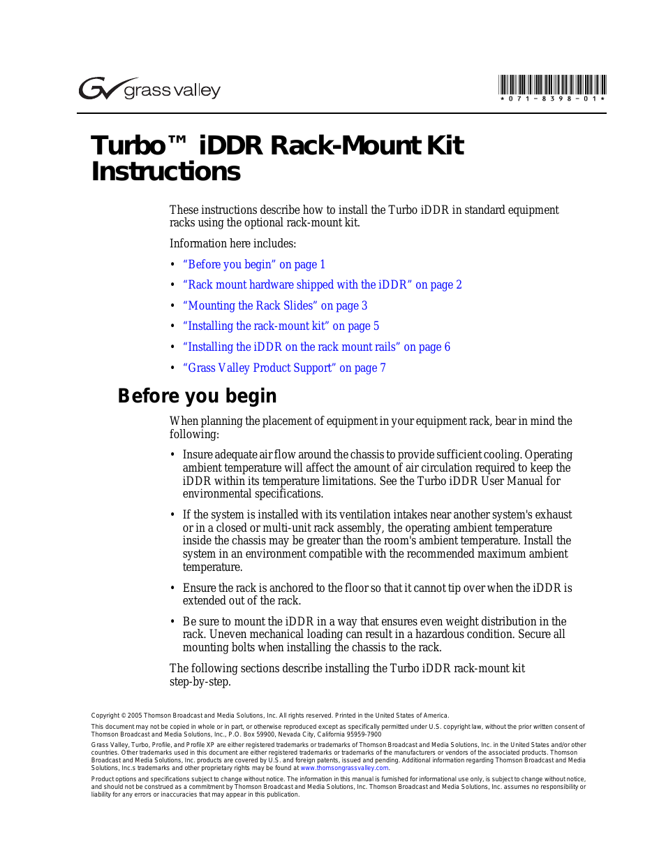 Turbo iDDR Rack-Mount Kit