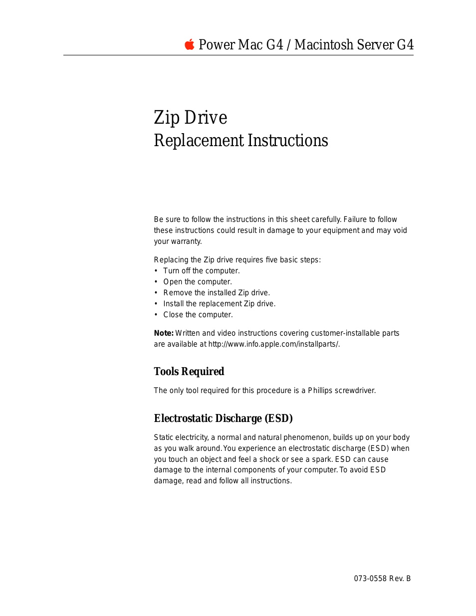 Mac G4 (Zip Drive Replacement)