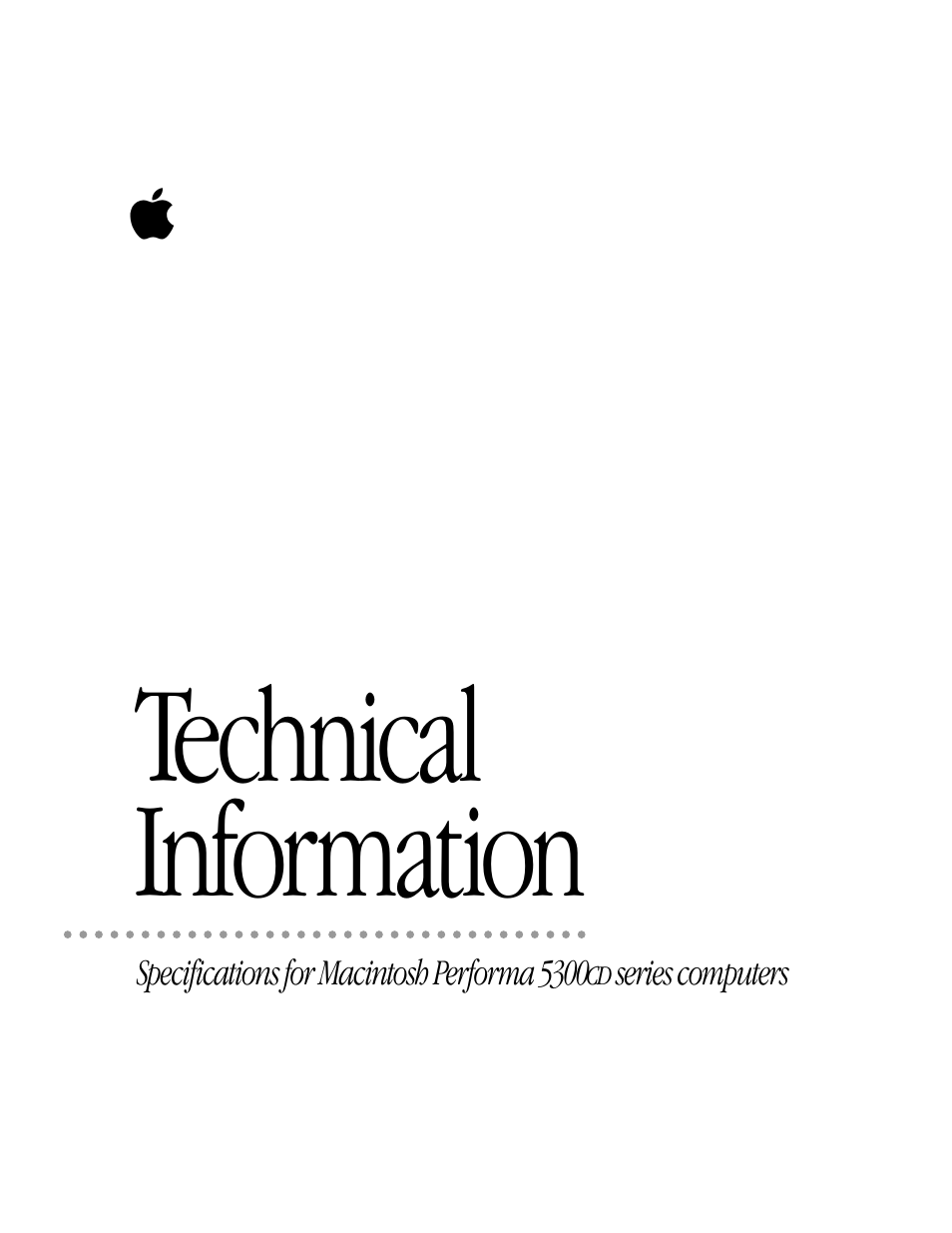 Mac Performa 5300 CD series (Tech informatiom)