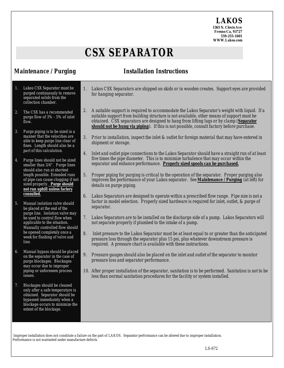 CSX Separator