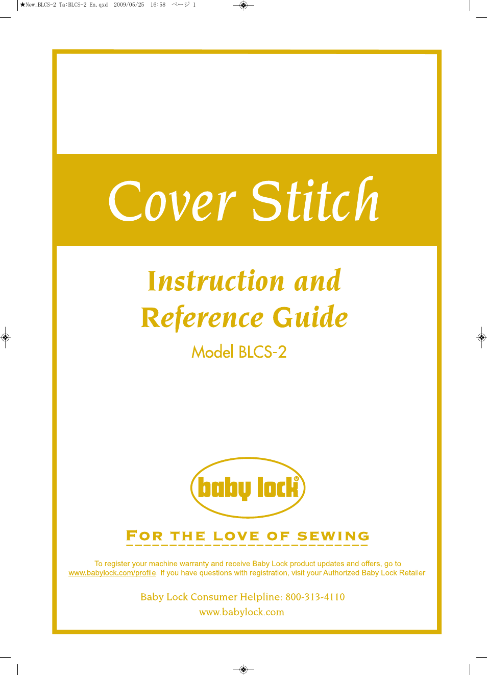 Cover Stitch (BLCS-2) Instruction and Reference Guide