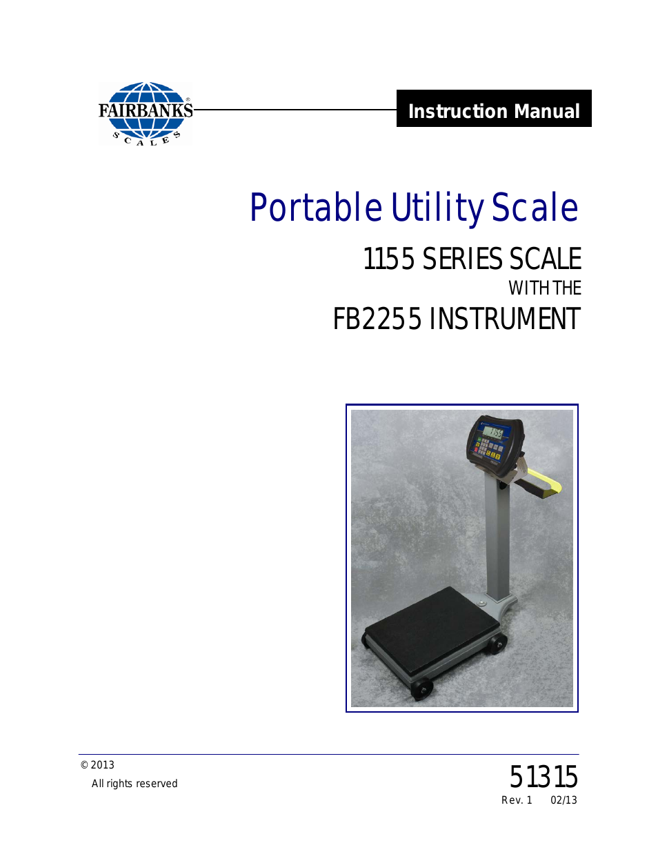 1155 SERIES Portable Utility SCALE WITH THE FB2255