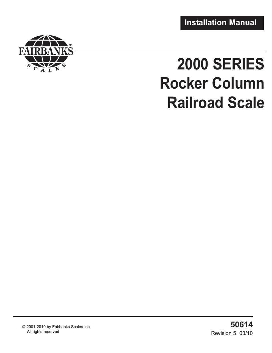 2000 SERIES Rocker Column Railroad Scale