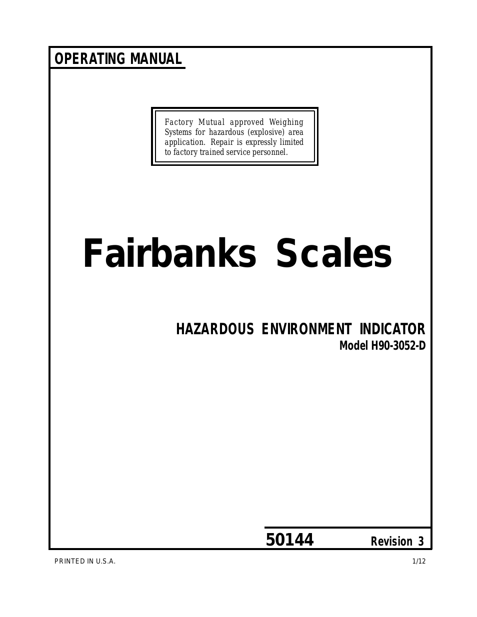 H90-3052-D Fairbanks Scales