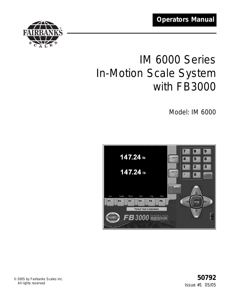 IM 6000 Series In-Motion Scale System with FB3000