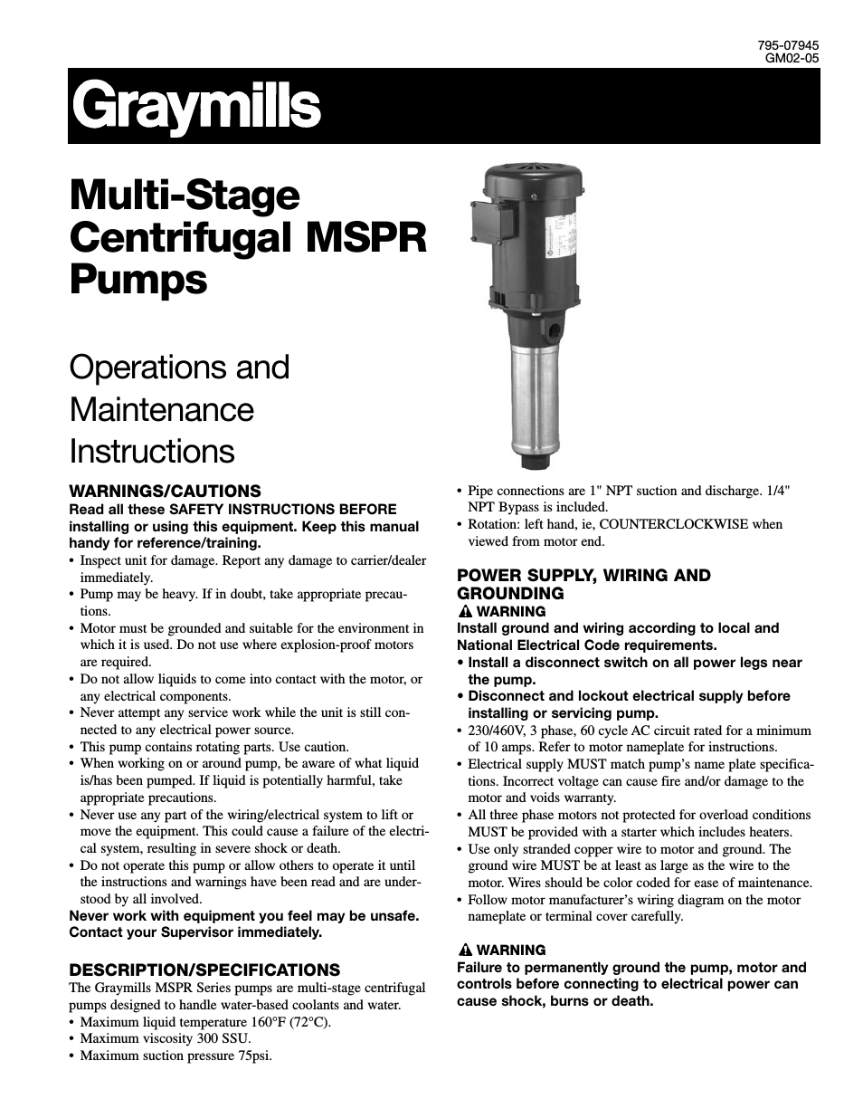 MSPR Series Pump OMI