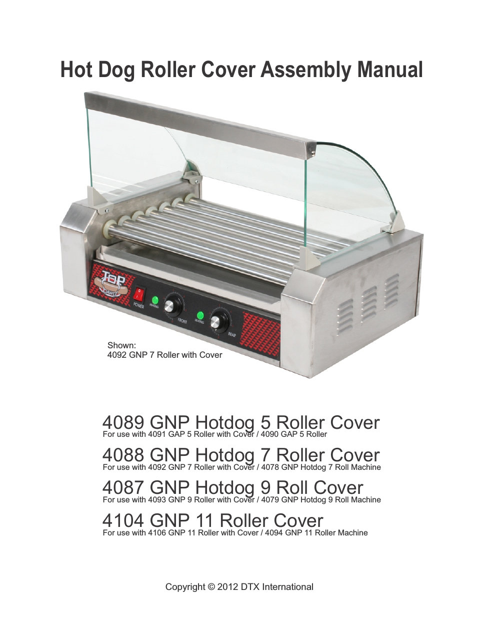 4087 GNP Hotdog 9 Roller Cover