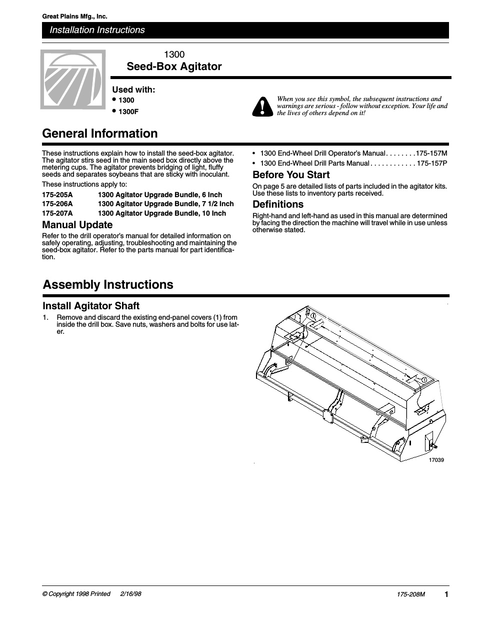 1300 Seed-Box Assembly Instructions