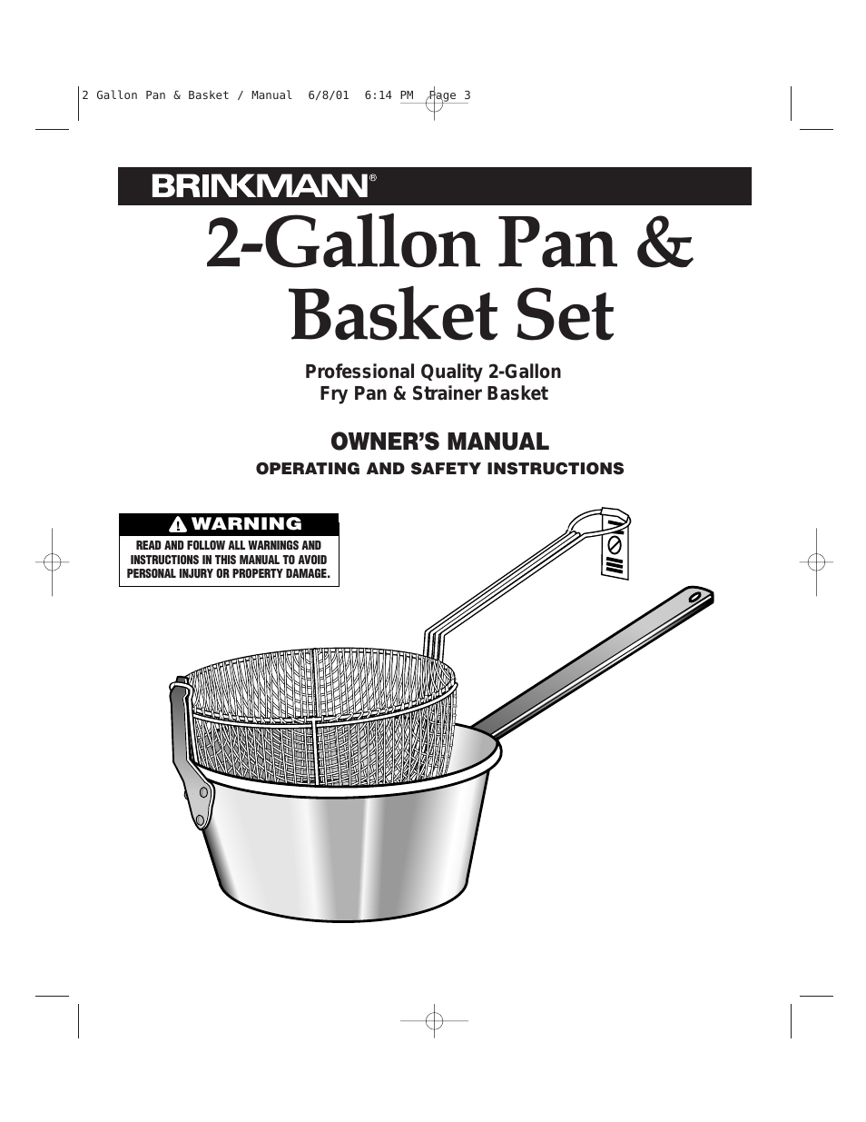 2-GALLON PAN & BASKET SET 815-3610-0