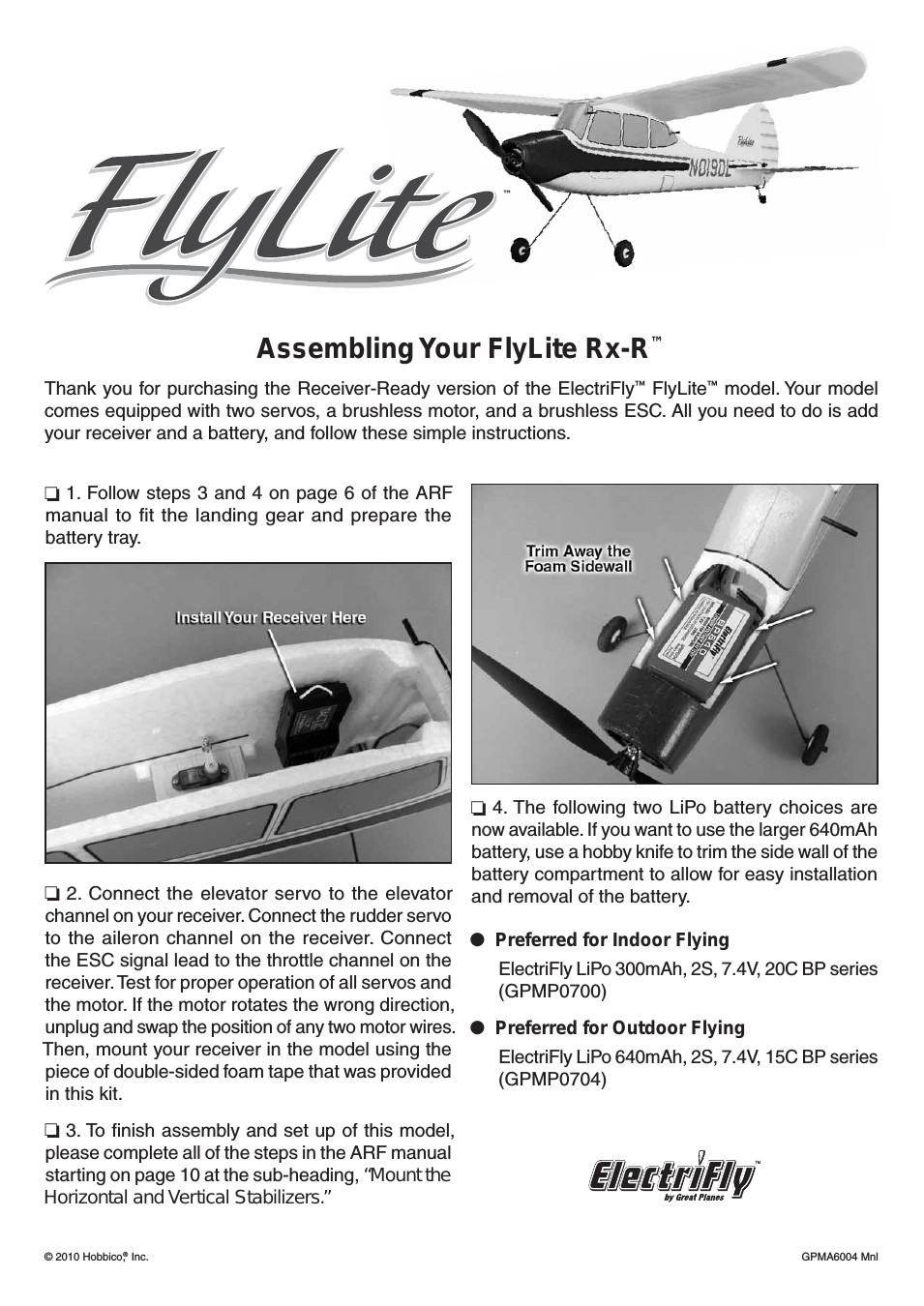 FlyLite EP Slow Flyer Rx-R - GPMA6004
