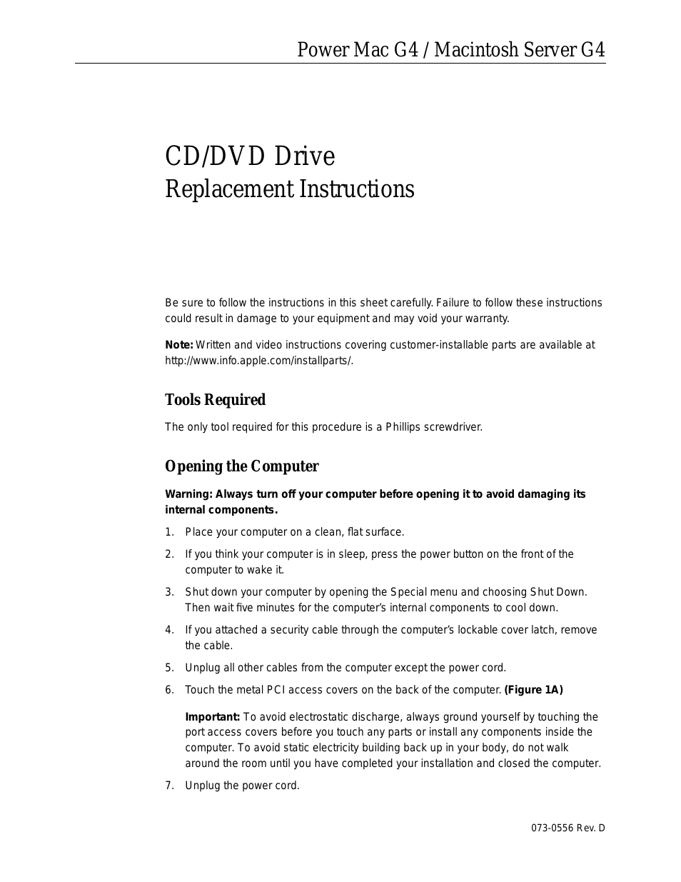 CD/DVD Drive Mac G4