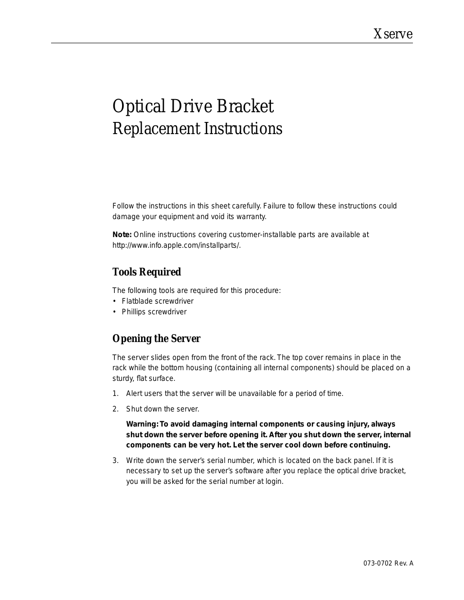 Optical Drive Bracket