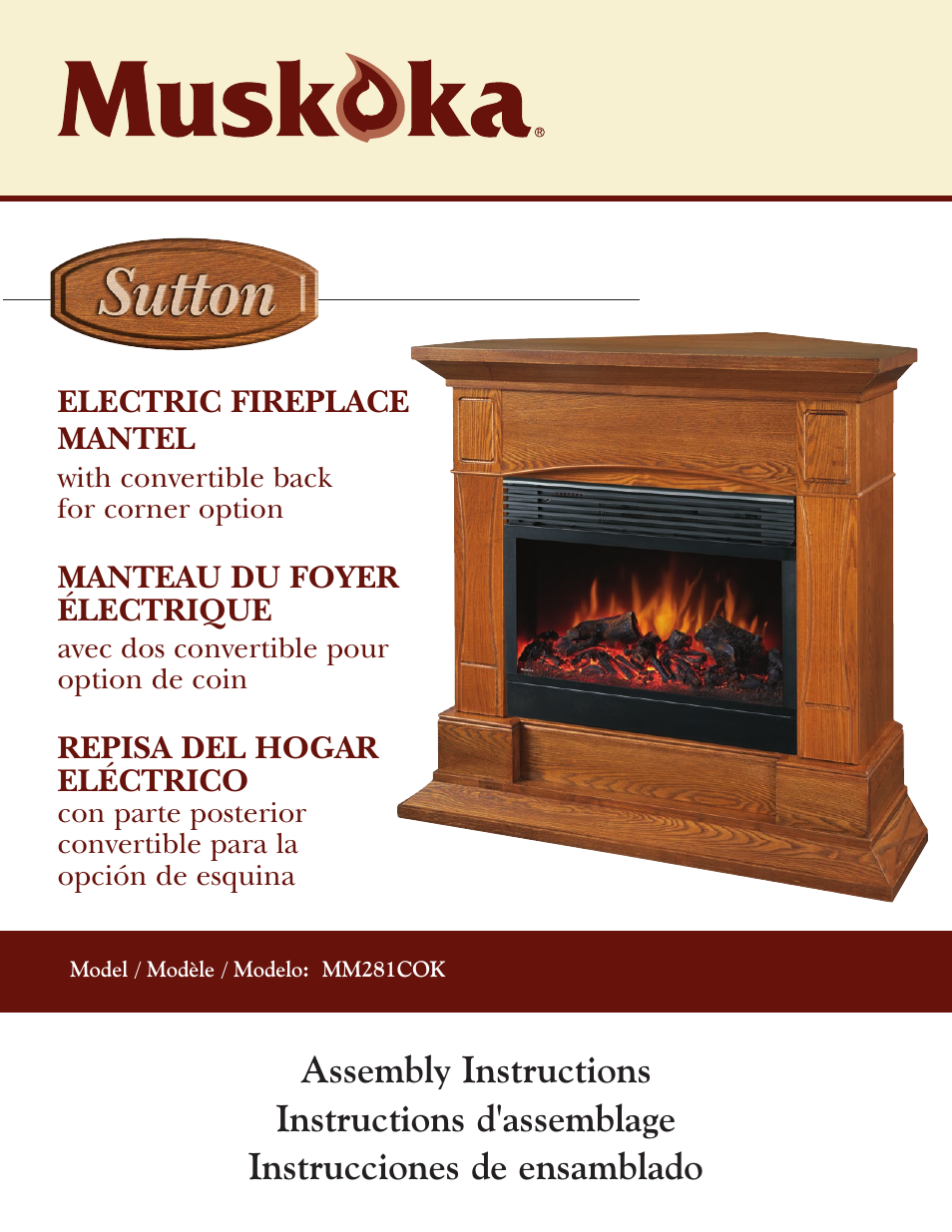 Electric Fireplace Mantel MM281COK