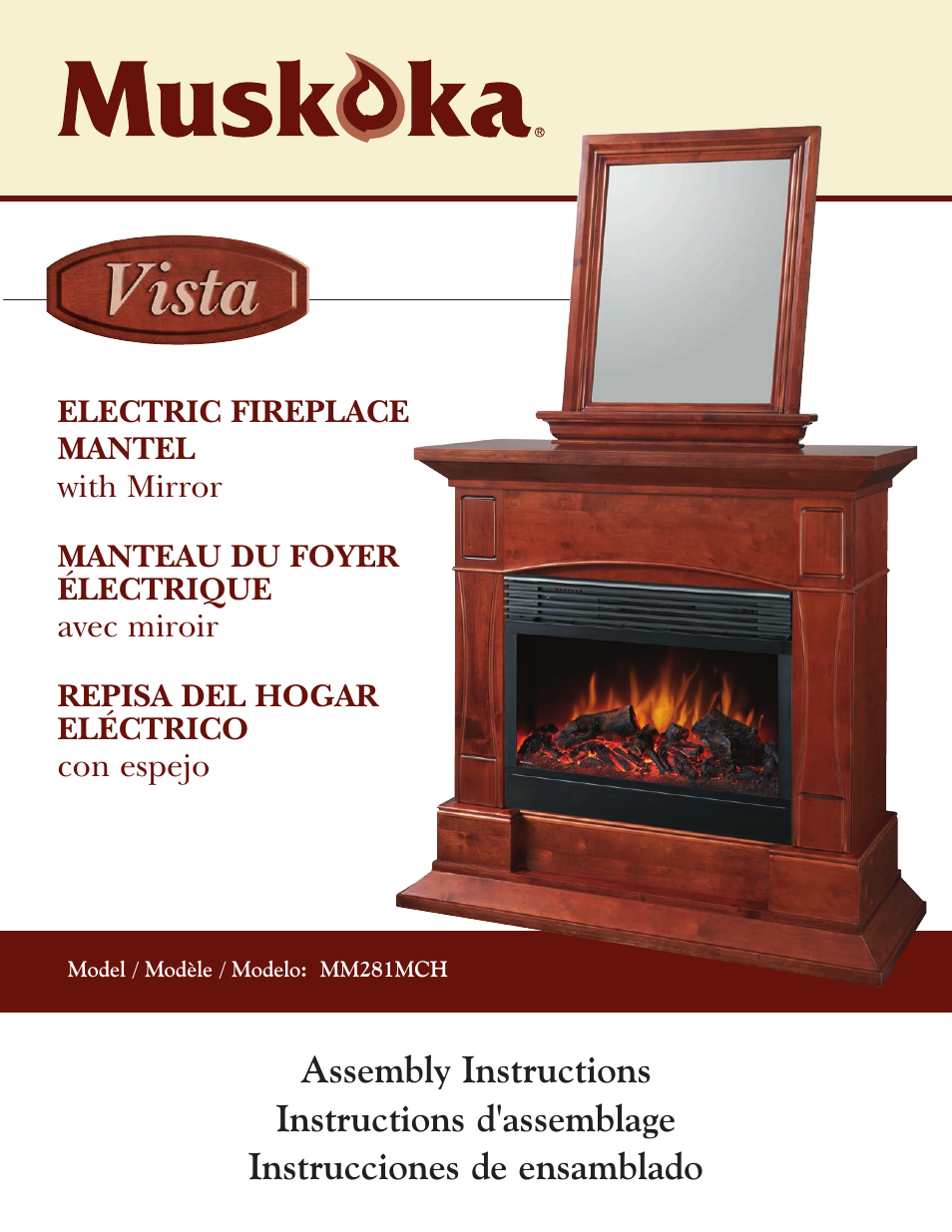 Vista Electric Fireplace Mantel MM281MCH