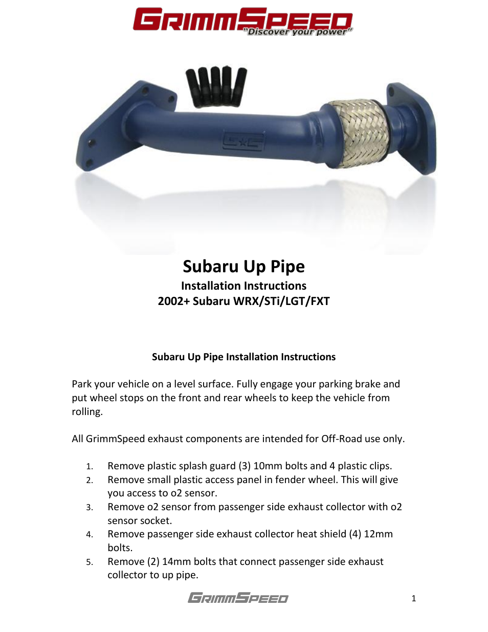 Subaru Up pipe