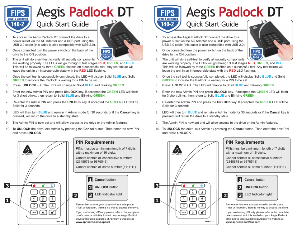 Aegis Padlock DT FIPS - USB 3.0 Desktop Drive