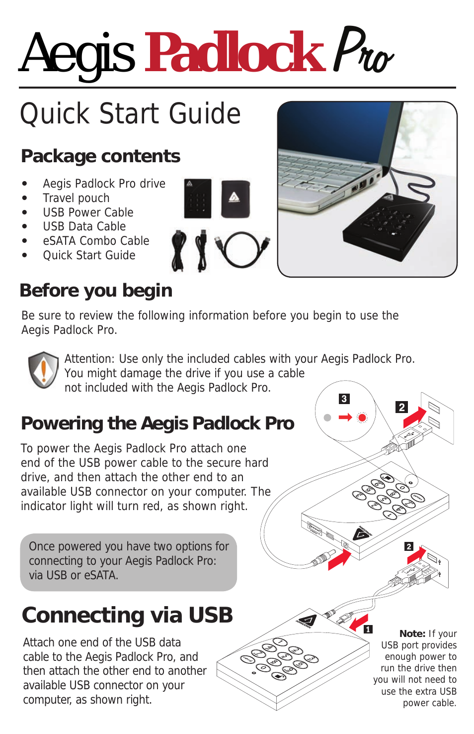 Aegis Padlock Pro - eSATA | USB 2.0
