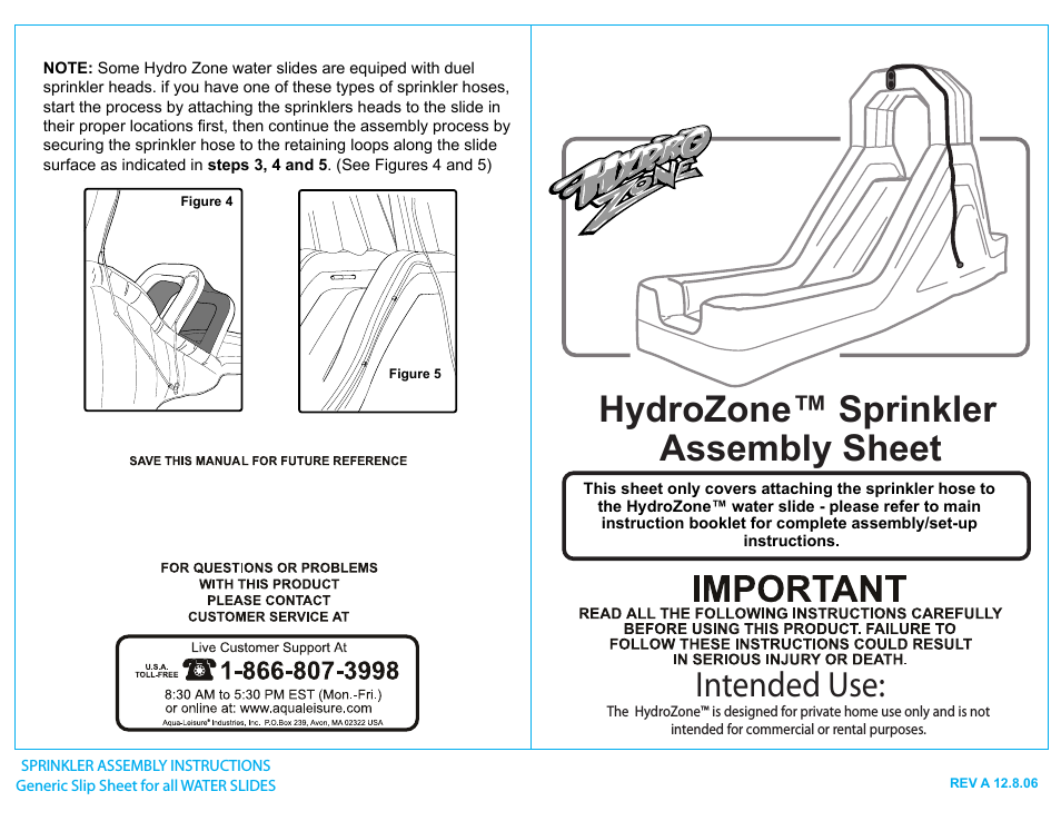 Hydrozone Water Slide Sprinkler