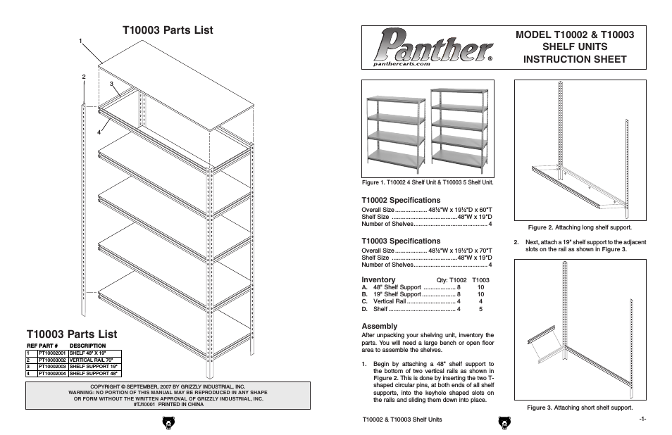 Panther Shelf Units T10002