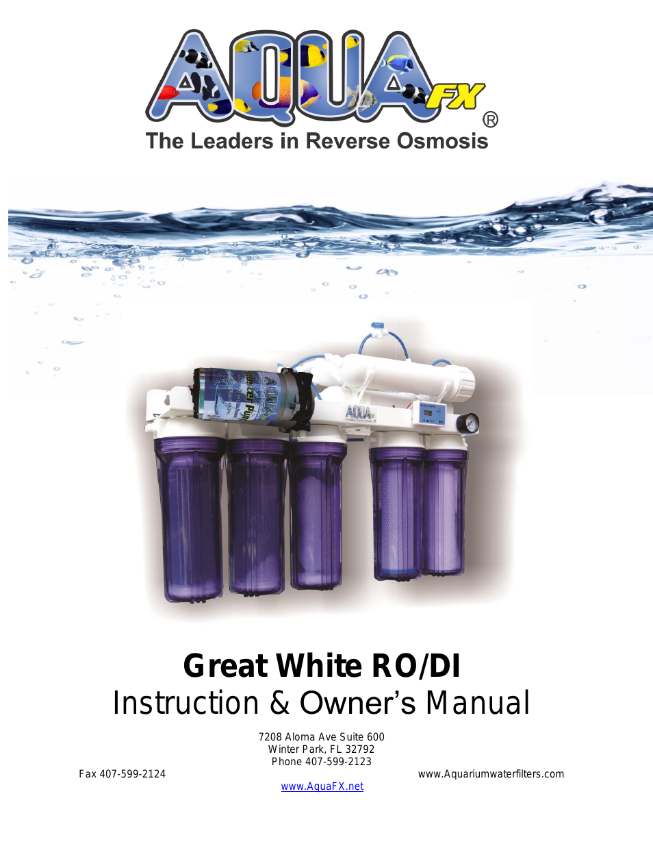 The AquaFX 300 GPD Great White RO/DI