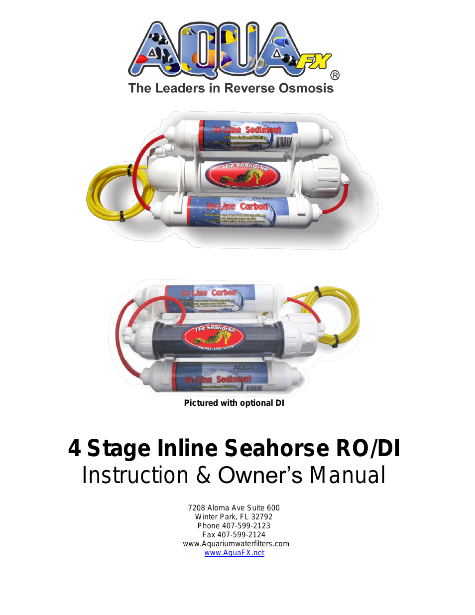 The AquaFX Seahorse Inline RO/DI