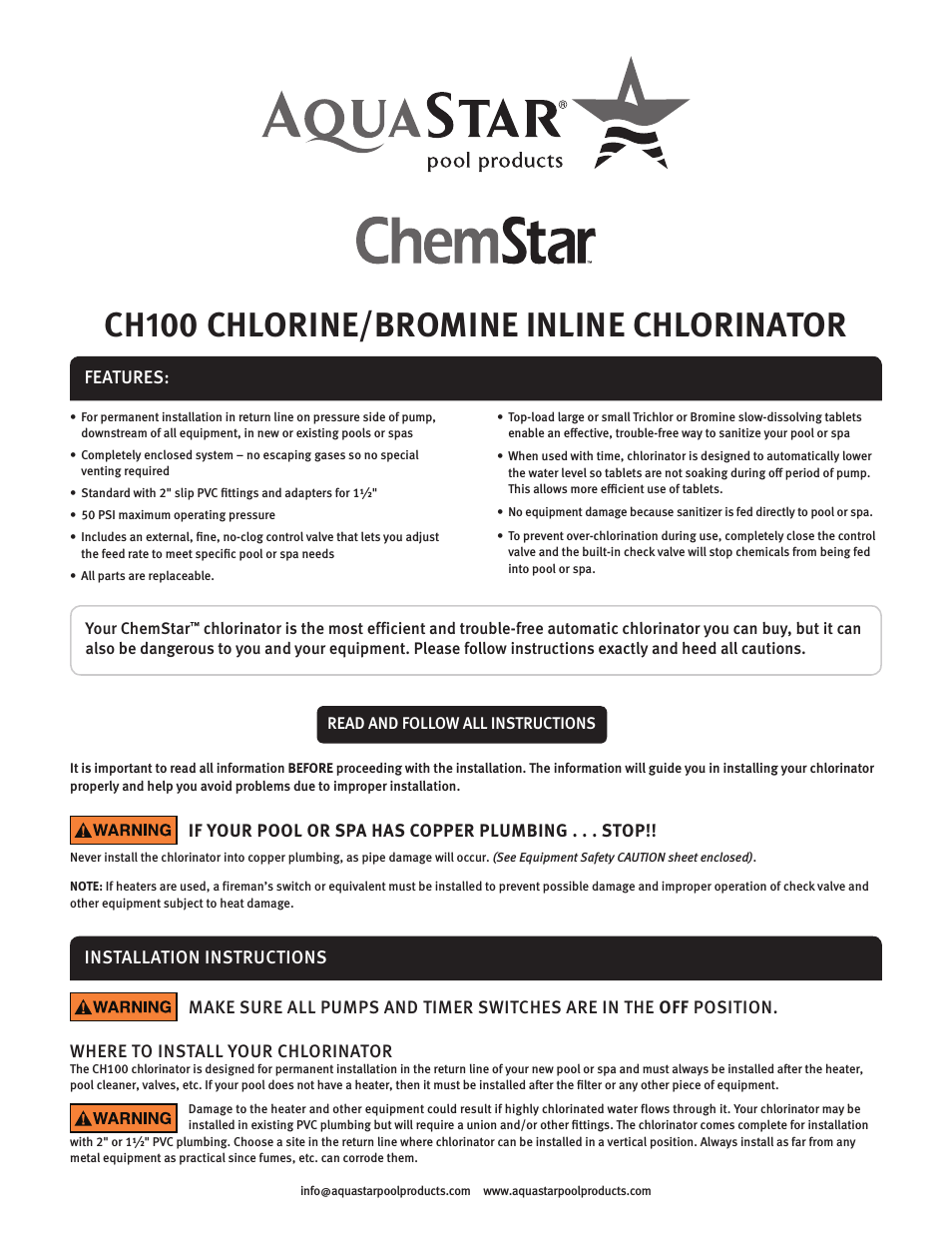 ChemStar On-line Chlorinator