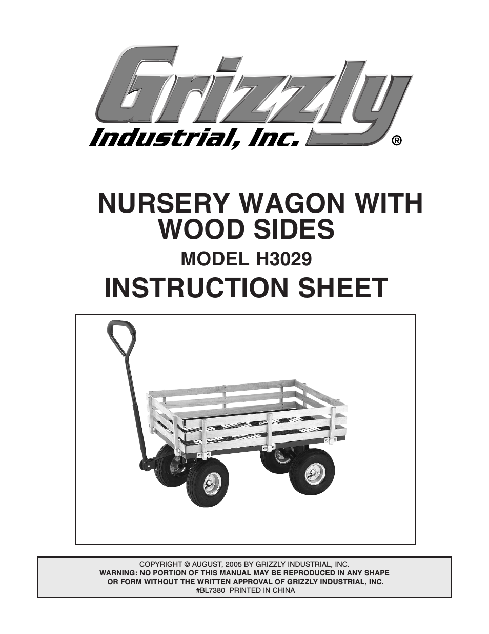 Nursery Wagon with Wood Sides H3029