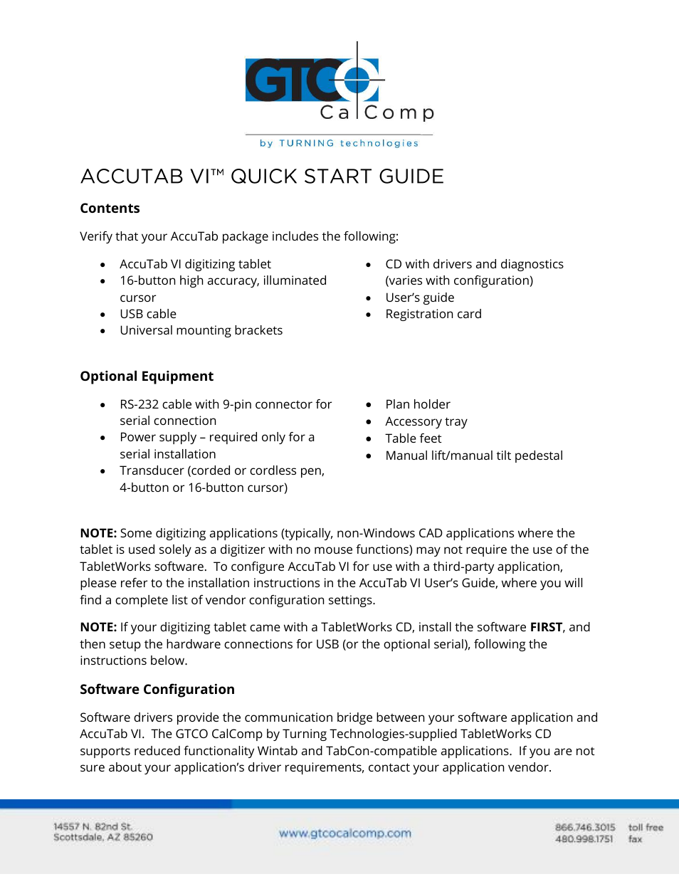 AccuTab VI - Quick Start Guide