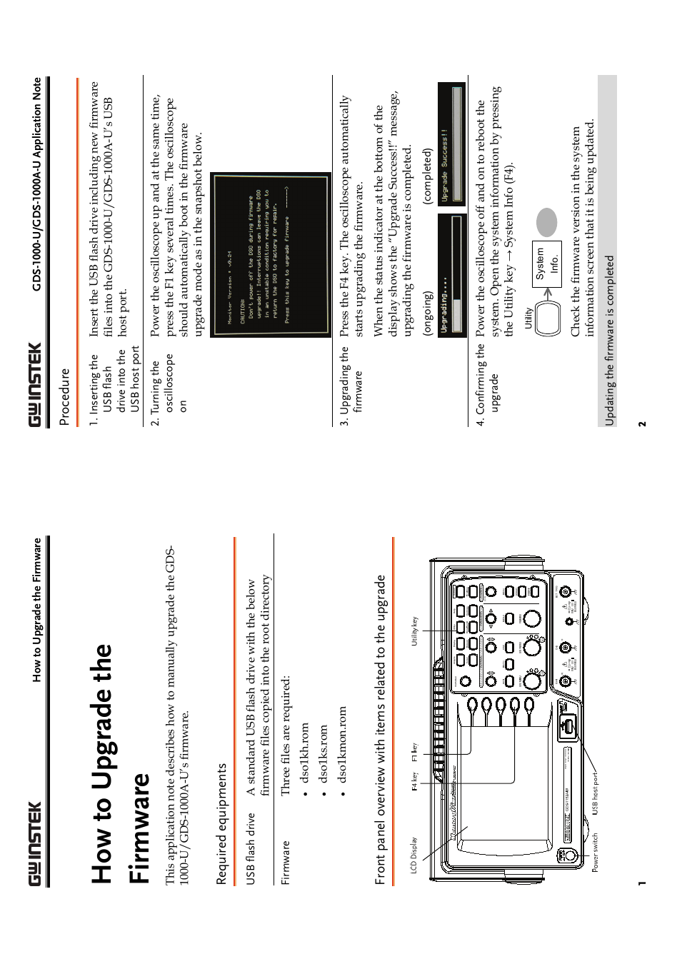 GDS-1000A-U Series firmware upgrade guide