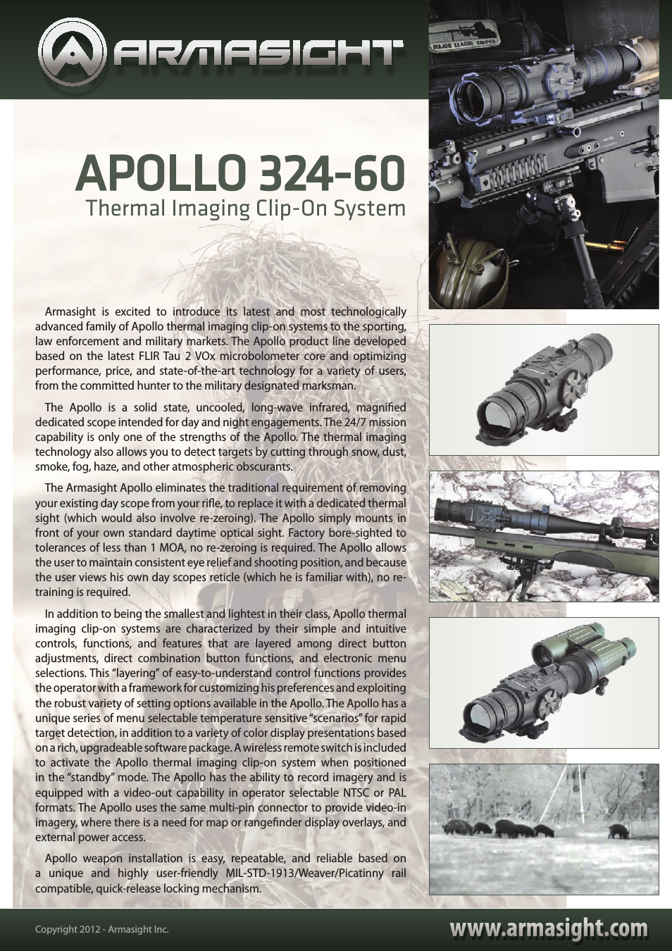TAT256CN4APOL01 Apollo 324 (60Hz) 42mm Thermal Imaging Clip-On System