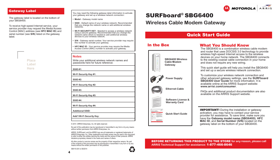 SBG6400 Qiuck Start Guide