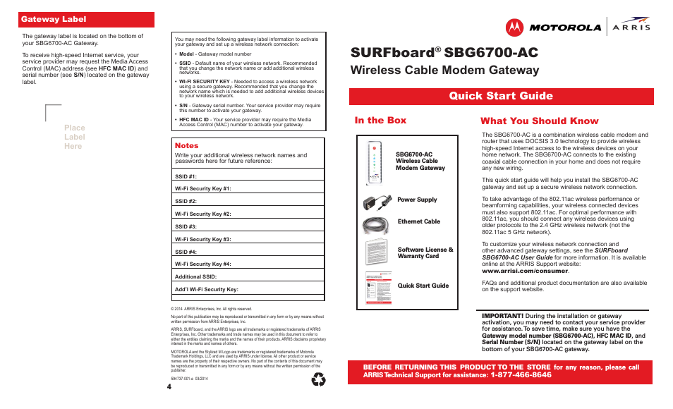 SBG6700 Quick Start Guide